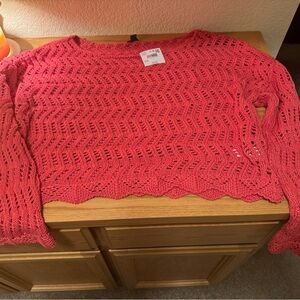 American Eagle Outfitters Coral Knit Top
